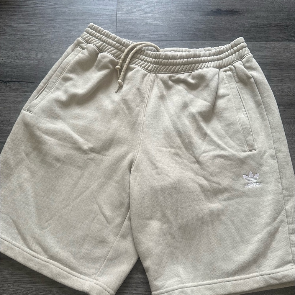adidas Men's Trefoil Fleece Shorts in Cream